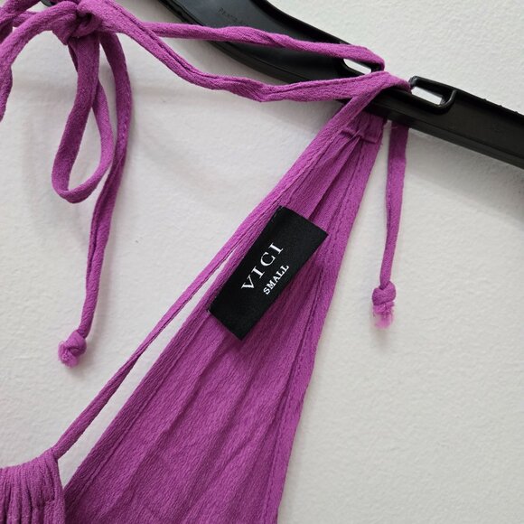 💜 Vici Purple Maxi Dress – Sleeveless Flowy Boho Evening Style - Picture 6 of 8